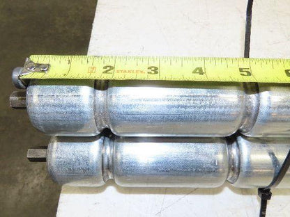 1.9" Conveyor Roller 50"BF Double Groove O-Ring Galvanized Steel  Lot of 3