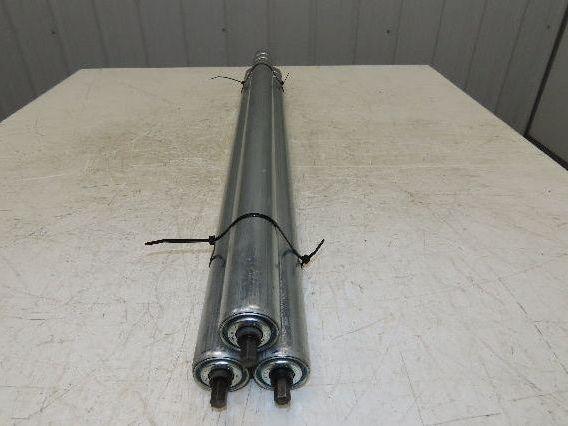 1.9" Conveyor Roller 35"BF Double Groove O-Ring Galvanized Steel  Lot of 3