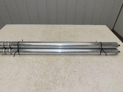 1.9" Conveyor Roller 35"BF Double Groove O-Ring Galvanized Steel  Lot of 3