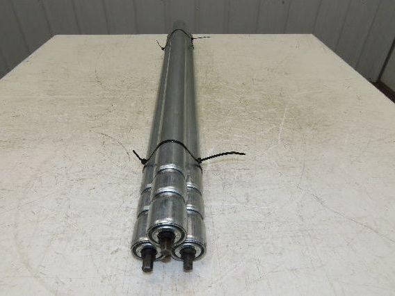 1.9" Conveyor Roller 35"BF Double Groove O-Ring Galvanized Steel  Lot of 3