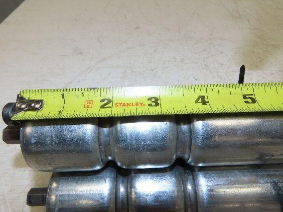 1.9" Conveyor Roller 35"BF Double Groove O-Ring Galvanized Steel  Lot of 3