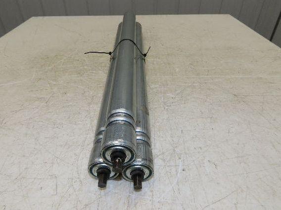 1.9" Conveyor Roller 27"BF Double Groove O-Ring Galvanized Steel  Lot of 3