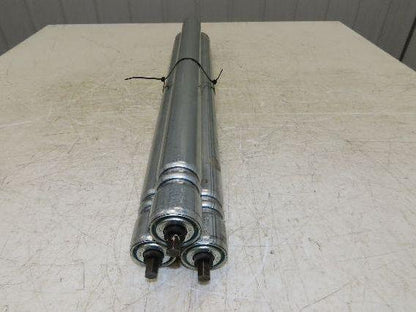 1.9" Conveyor Roller 27"BF Double Groove O-Ring Galvanized Steel  Lot of 3
