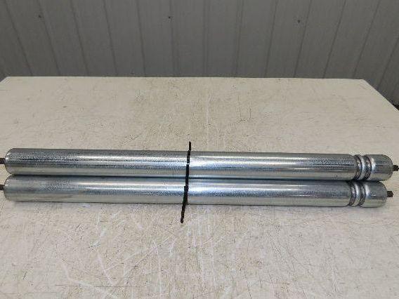 1.9" Conveyor Roller 27"BF Double Groove O-Ring Galvanized Steel  Lot of 3