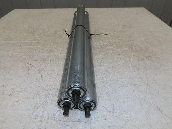 1.9" Conveyor Roller 27"BF Double Groove O-Ring Galvanized Steel  Lot of 3