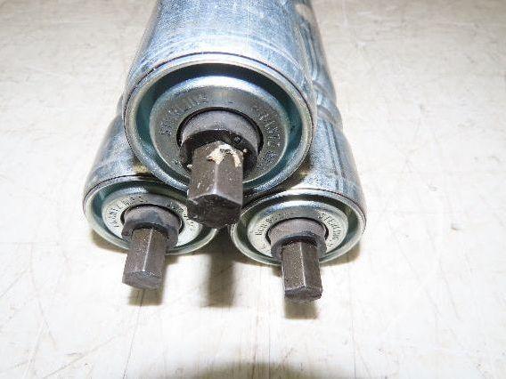 1.9" Conveyor Roller 27"BF Double Groove O-Ring Galvanized Steel  Lot of 3