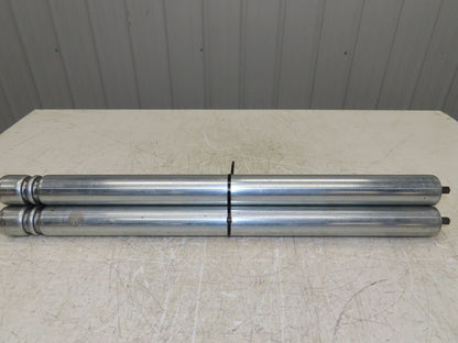1.9" Conveyor Roller 27"BF Double Groove O-Ring Galvanized Steel  Lot of 3
