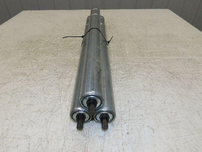 1.9" Conveyor Roller 25"BF Double Groove O-Ring Galvanized Steel  Lot of 3