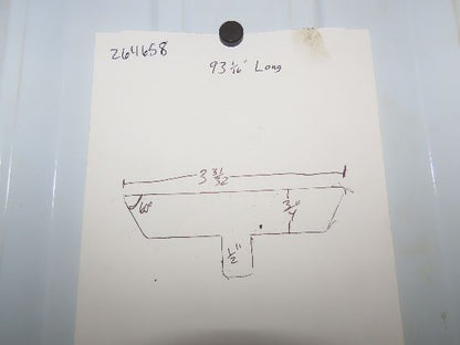 Press Brake Die 93-1/16" Long 3-31/32" Flat 3/4" Thick 60° Edge 1/2" Tang