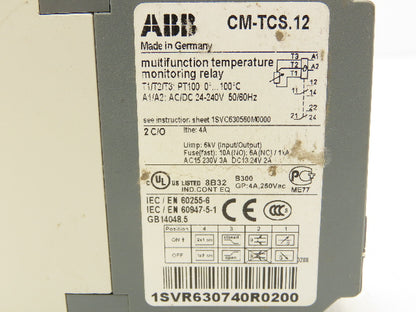 ABB CM-TCS.12 Temperature Monitoring Relay 24V 240V