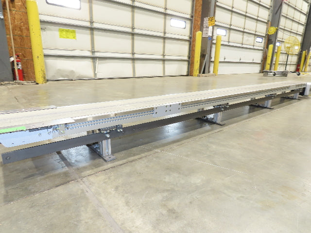 Misumi CVSF-200 Low Profile 8" Belt Conveyor 11' 6"L 230V 3PH End Drive 175fpm