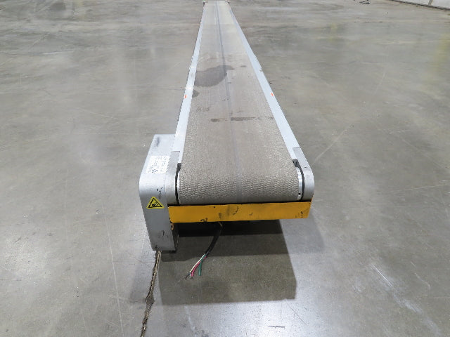 Misumi CVSF-200 Low Profile 8" Belt Conveyor 11' 6"L 230V 3PH End Drive 175fpm