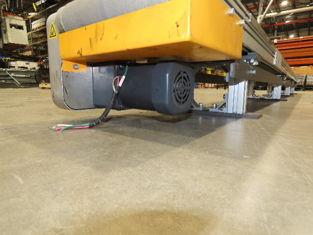 Misumi CVSF-200 Low Profile 8" Belt Conveyor 11' 6"L 230V 3PH End Drive 175fpm