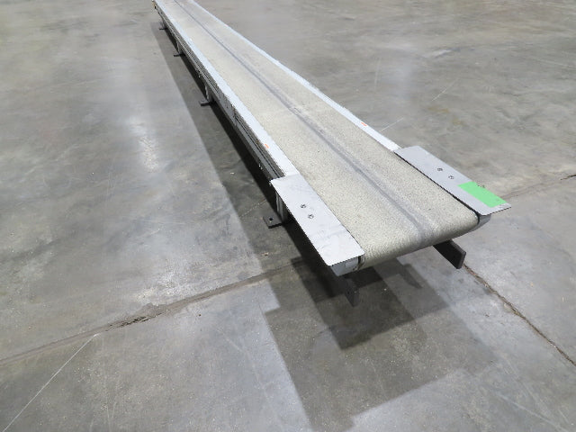 Misumi CVSF-200 Low Profile 8" Belt Conveyor 11' 6"L 230V 3PH End Drive 175fpm