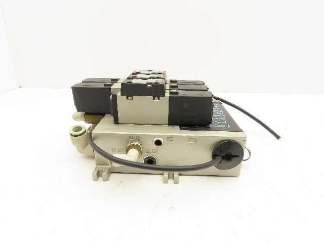 SMC VFR2200-5FZ Pneumatic Solenoid Valve Assembly Manifold 2 Double 1 Single