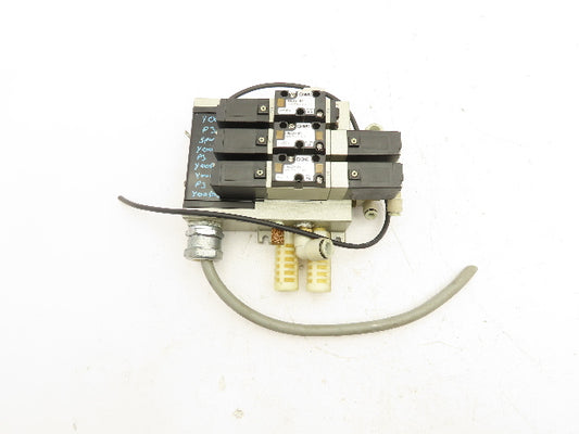 SMC VFR2200-5FZ Pneumatic Solenoid Valve Assembly Manifold 2 Double 1 Single