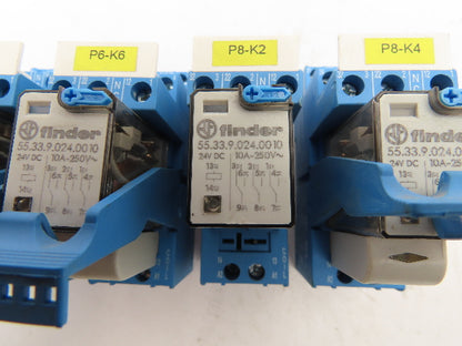 Finder 55.33.9.024.0010 Terminal Relay Socket 24V Coil Lot of 5