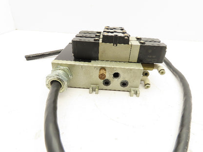 SMC VFR2200-5FZ Pneumatic Solenoid Valve Assembly Manifold 2 Double 1 Single