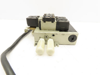 SMC VFR2200-5FZ Pneumatic Solenoid Valve Assembly Manifold 2 Double 1 Single