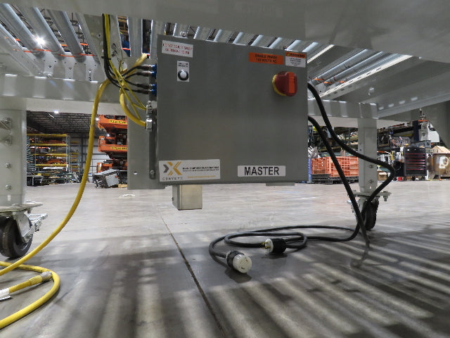 ConveyX 52"x 20' MDR Motorized Roller Conveyor 48"BF Manual Drive Thru Gate 115V