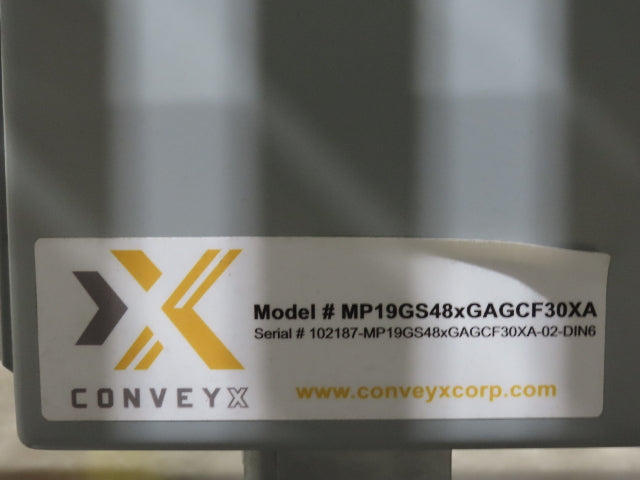 ConveyX 52"x 20' MDR Motorized Roller Conveyor 48"BF Manual Drive Thru Gate 115V
