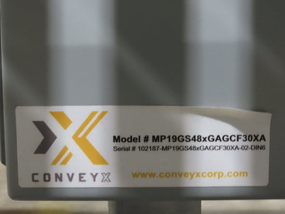 ConveyX 52"x 20' MDR Motorized Roller Conveyor 48"BF Manual Drive Thru Gate 115V