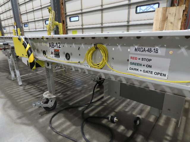 ConveyX 52"x 20' MDR Motorized Roller Conveyor 48"BF Manual Drive Thru Gate 115V