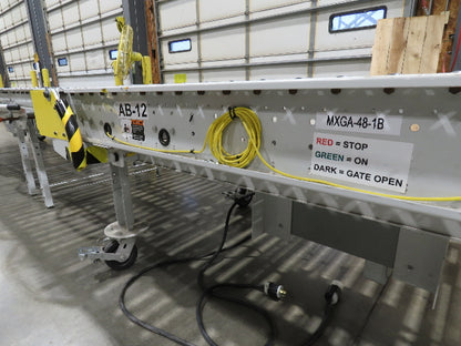 ConveyX 52"x 20' MDR Motorized Roller Conveyor 48"BF Manual Drive Thru Gate 115V