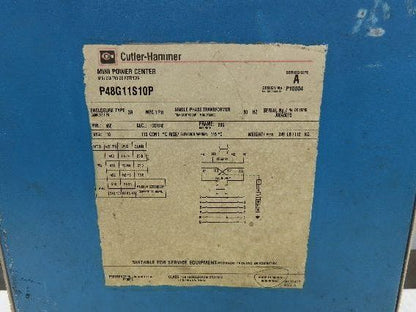 Cutler Hammer P48G11S10P Eaton 10 Kva Electric Transformer Pri 480V Sec 120/240V