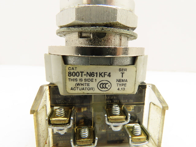 Allen Bradley 800T-N61KF4 Cylinder Lock 4 Position Switch Keyed Maintained 30mm