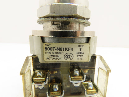 Allen Bradley 800T-N61KF4 Cylinder Lock 4 Position Switch Keyed Maintained 30mm
