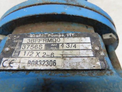 Goulds 3BFFRMD0 3756S Centrifugal Pump 1.5x2" NPT 3Hp 3450rpm 230/460V 3PH