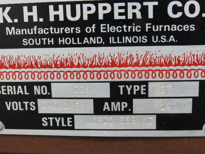 K H Huppert 669 Norco Heat Treating Furnace 11x5x5" ID Pneumatic Door