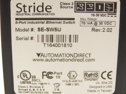 Stride SE-SW5U PLC Unmanaged Ethernet Switch 5-Port Lot of 3