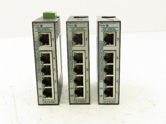 Stride SE-SW5U PLC Unmanaged Ethernet Switch 5-Port Lot of 3
