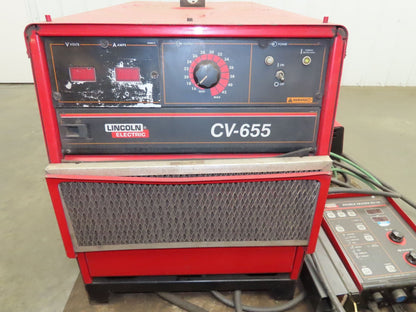 Lincoln CV 655 Mig Welder 650A Welding Power Source DH-10 Double Header 3Ph
