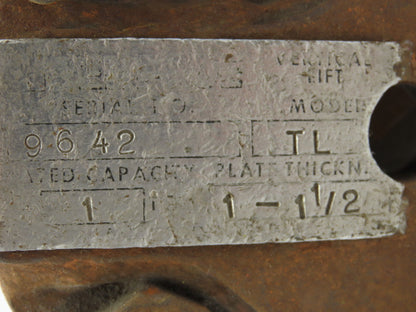 Renfroe Model TL 1 Ton Plate Lifting Clamp 1" to 1-1/2" Grip