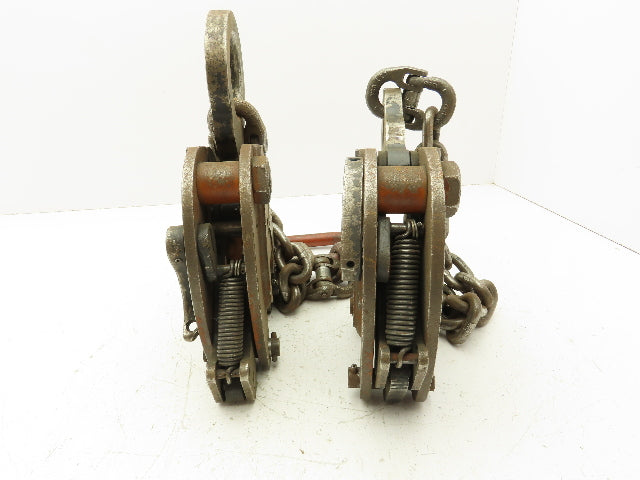 Renfroe Model TL 1 Ton Plate Lifting Clamps 1" to 1-1/2" Grip 2-Leg Chain Sling