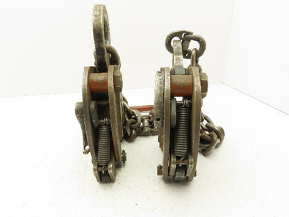 Renfroe Model TL 1 Ton Plate Lifting Clamps 1" to 1-1/2" Grip 2-Leg Chain Sling
