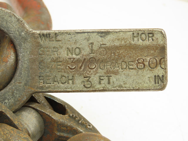 Renfroe Model TL 1 Ton Plate Lifting Clamps 1" to 1-1/2" Grip 2-Leg Chain Sling