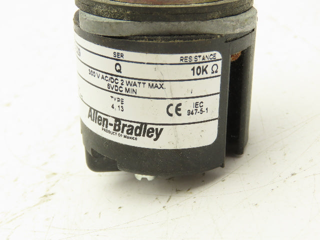 Allen Bradley 800T-U29 Potentiometer Switch 30mm 10K Ohm