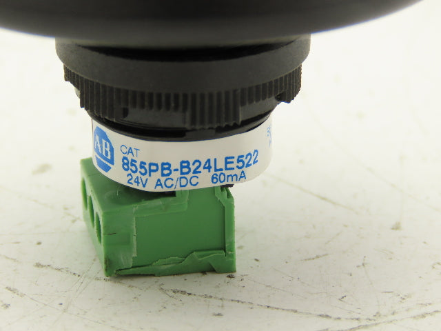 Allen Bradley 855PB-B24LE522 Amber Selectable Flashing Steady LED 24V AC/DC 22mm