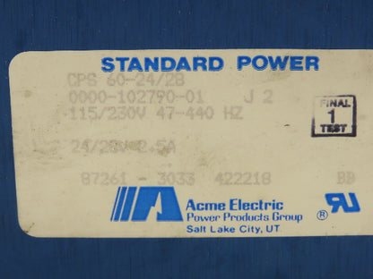 Acme CPS 60-24/28 Standard Power Supply Module 115/230V 24V