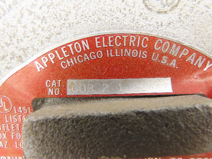 Appleton GUB-2-1-20 Cast Aluminum Explosion Proof Electric Box 10x8x4" 8" Lid