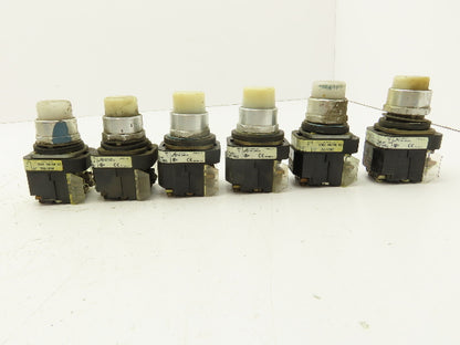 Allen Bradley 800T-PT16 White Illuminated Push Button Switch 30mm Lot of 6