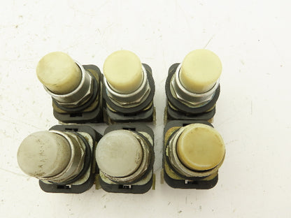 Allen Bradley 800T-PT16 White Illuminated Push Button Switch 30mm Lot of 6