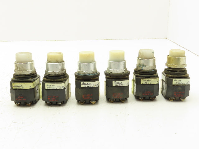 Allen Bradley 800T-PT16 White Illuminated Push Button Switch 30mm Lot of 6