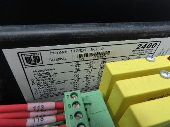 Unico 2400 AC Modular Inverter Drive 300HP 3Ph 480V 112604 ECL0