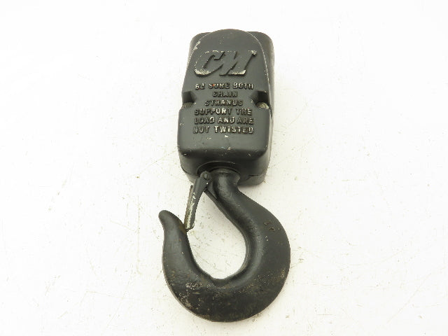 CM Lodestar 2 Ton Lower Hook Block Assembly Double Chain Black 627-860