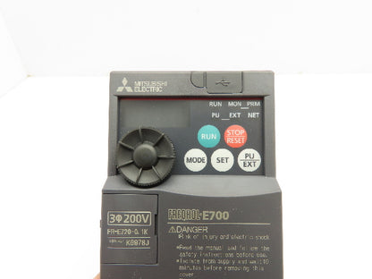 Mitsubishi Electric FR-E720-0.1K Freqrol E700 VFD Drive 1/8HP 3PH 240V